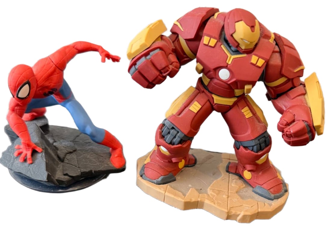 Marvel Spider-Man and Hulkbuster Figurines on Display Bases (1 of 2)