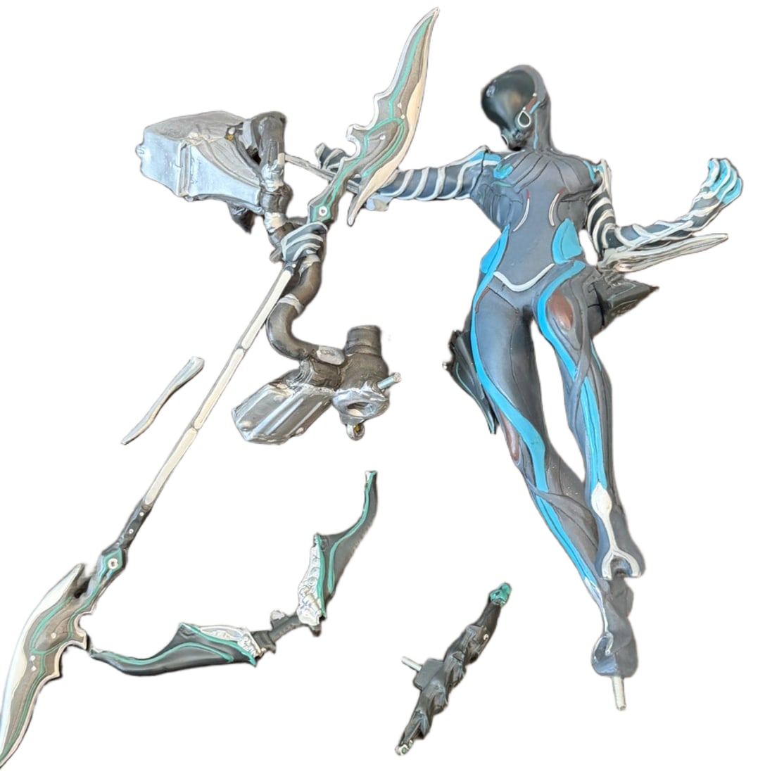 Warframe-Inspired Action Figure with Weapons, Approximately 6 Inches (1 of 2)