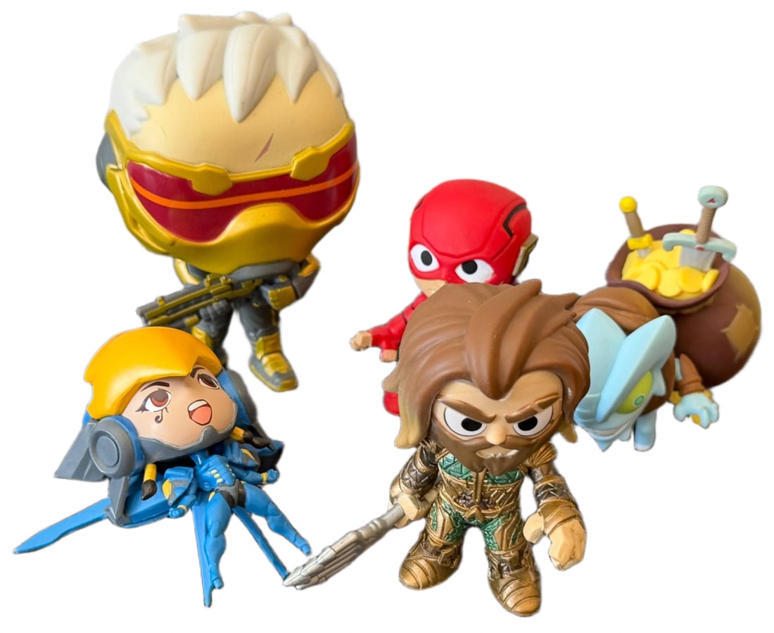 Five Vinyl Figurines Featuring Superhero and Fantasy Characters (1 of 2)