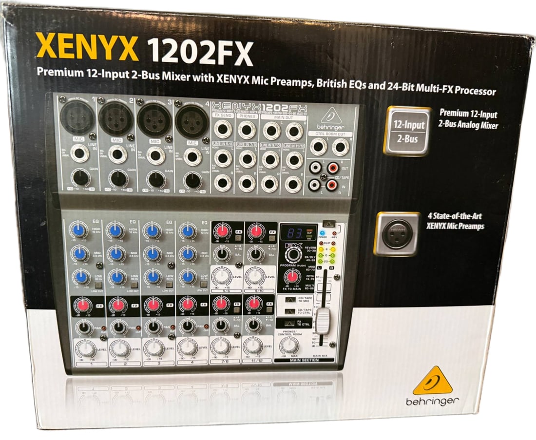 Behringer XENYX 1202FX Premium 12-Input 2-Bus Mixer with FX Processor (1 of 1)