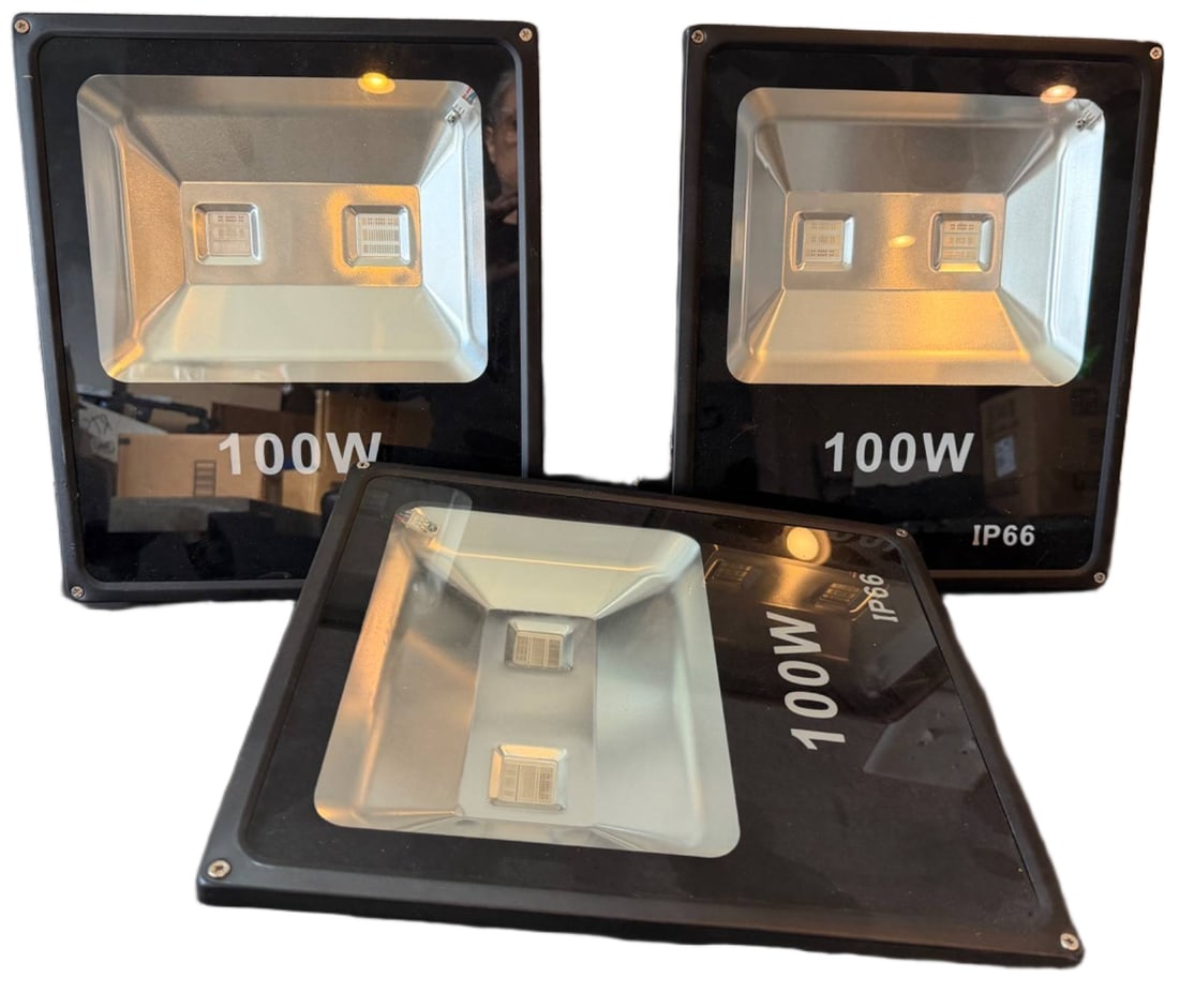 3 LED Floodlights, 100W, IP66 Rated (1 of 2)