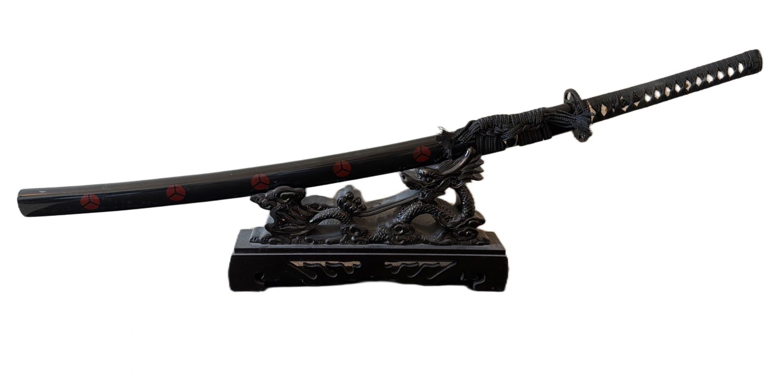 Decorative Samurai Sword with Scabbard and Display Stand (1 of 3)