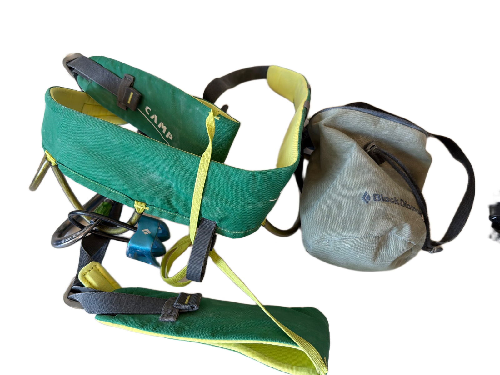 Camp Climbing Harness and Black Diamond Chalk Bag (1 of 2)