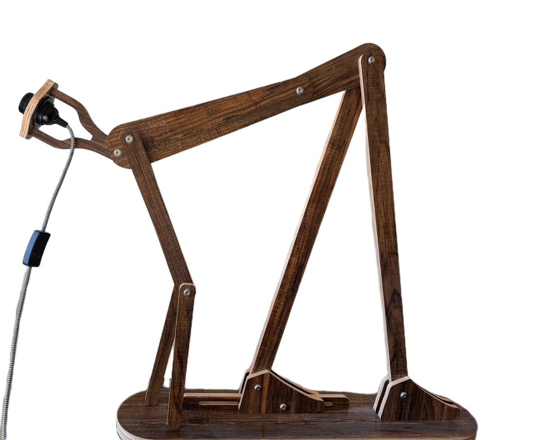 Adjustable Wooden Articulating Lamp Base with Flexible Design (1 of 5)