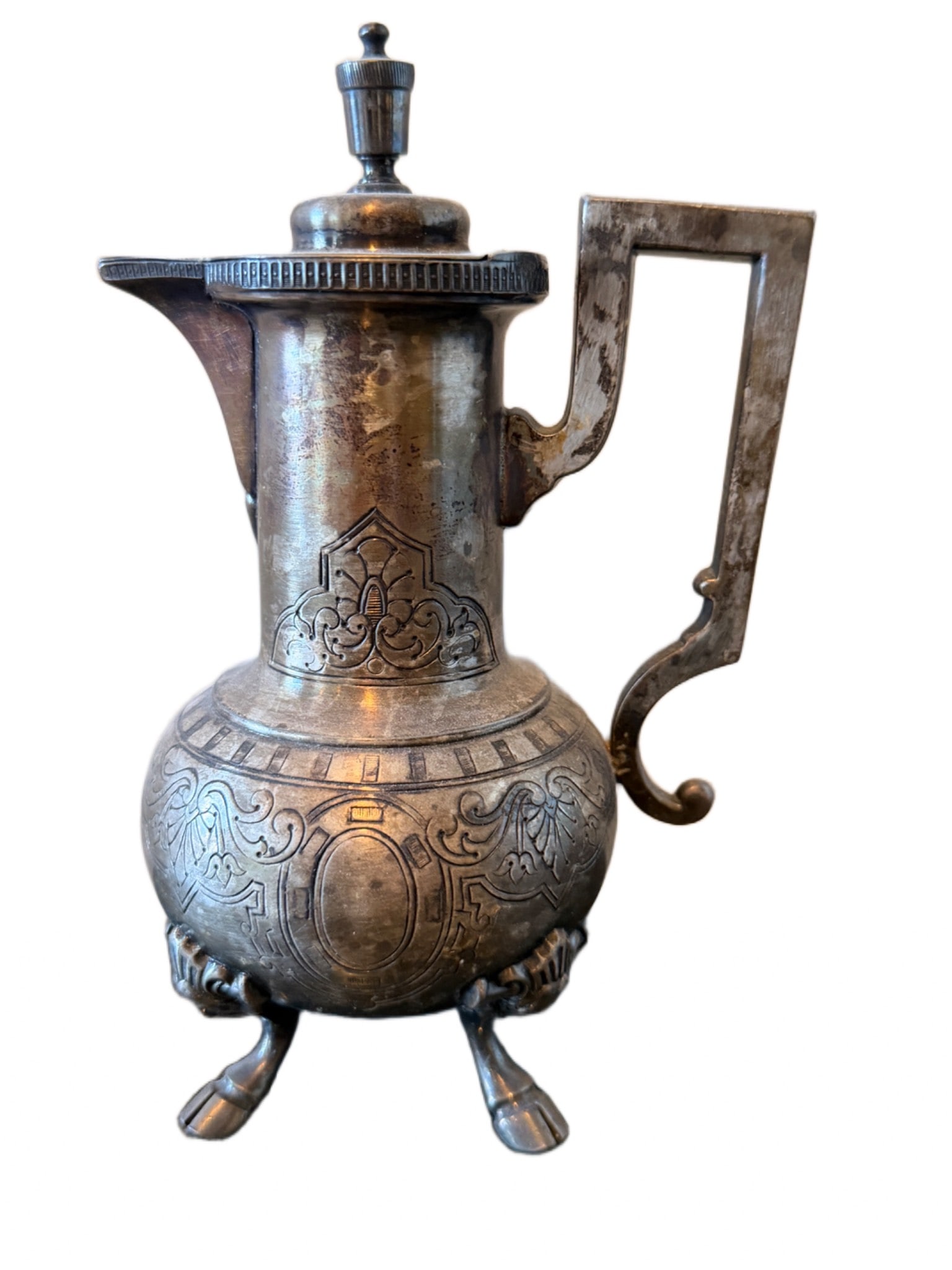 Silver Plated Ornate Small Pitcher With Decorative Etching (1 of 6)