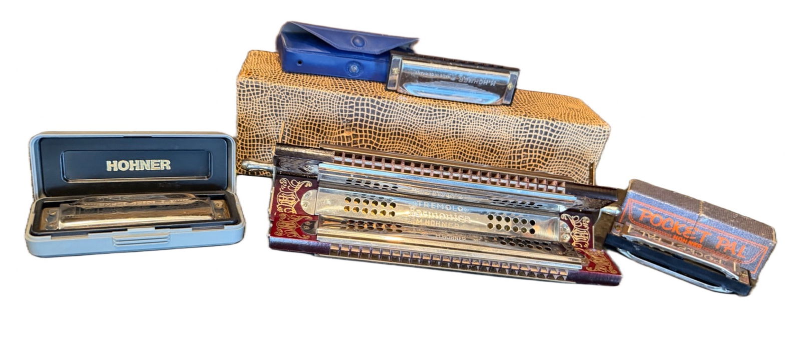 Hohner and Pocket Pal Harmonicas with Cases (1 of 2)
