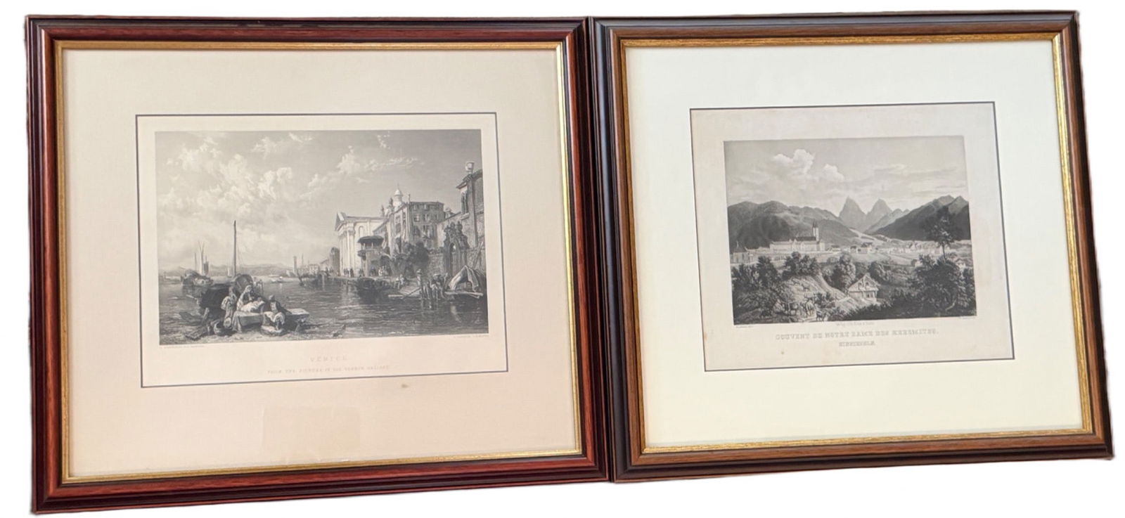 Framed Engravings: ‘Couvant de Notre Dame des Hermites’ and ‘Venice’ (1 of 5)
