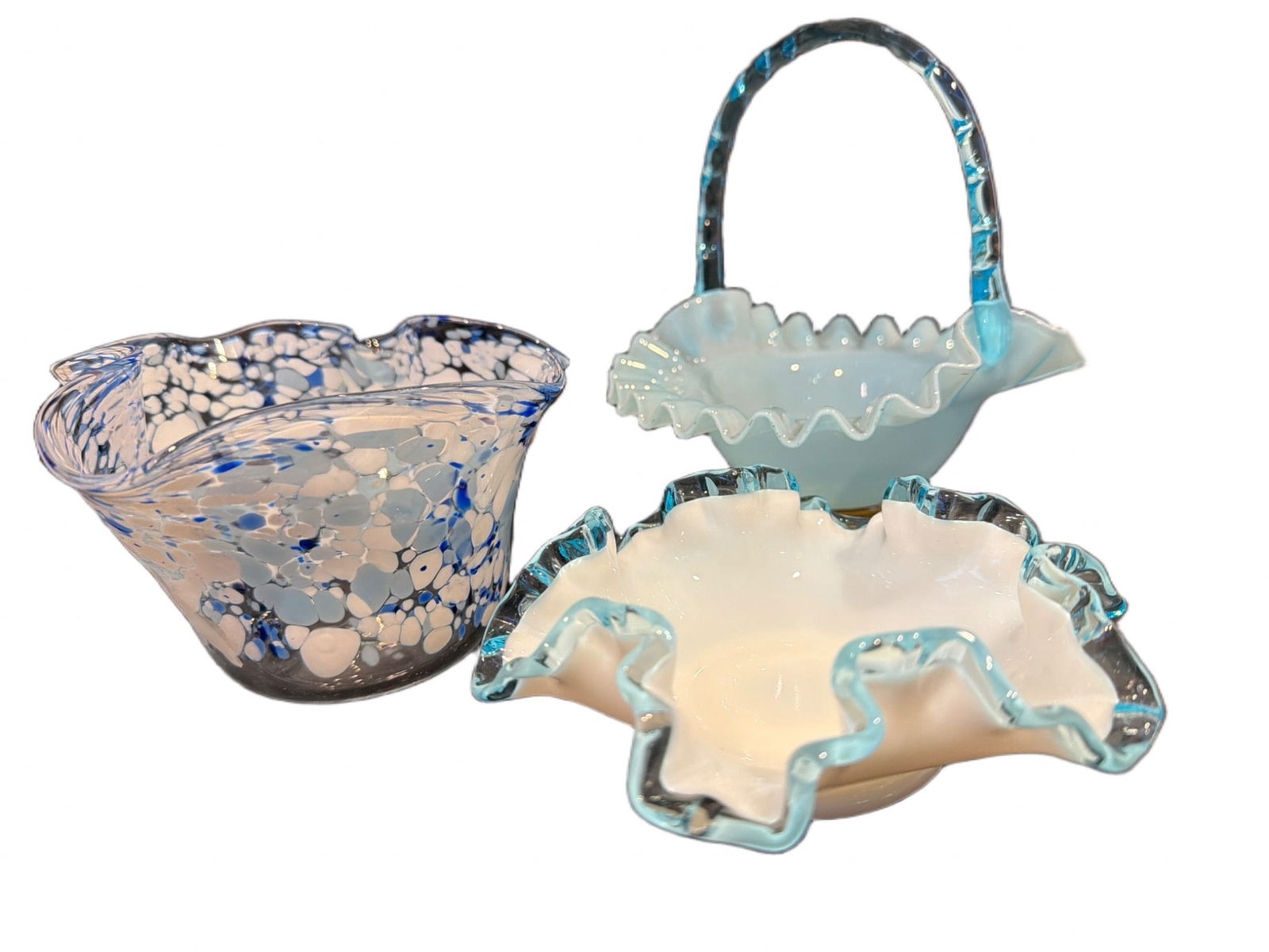 Three Handcrafted Glass Pieces with Ruffled Edges (1 of 3)