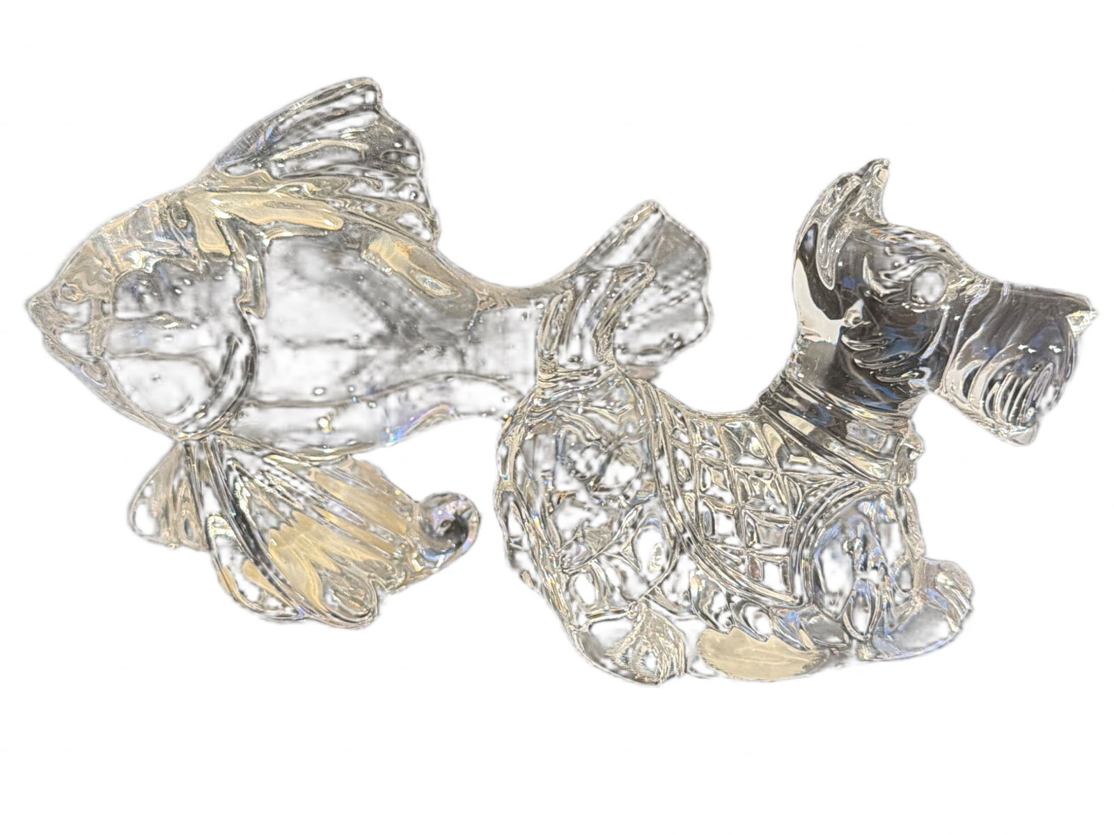 Glass Figures: Scottish Terrier and Fish by French Crystal Maker (1 of 4)