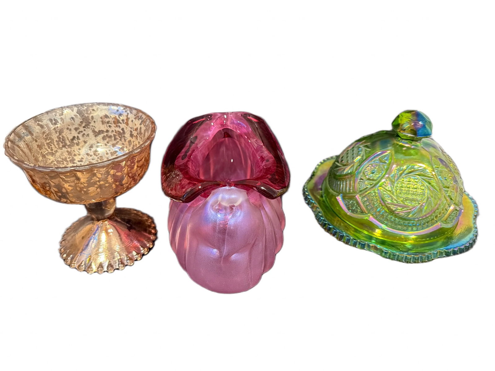 Three Decorative Glass Items in Various Finishes and Styles (1 of 6)