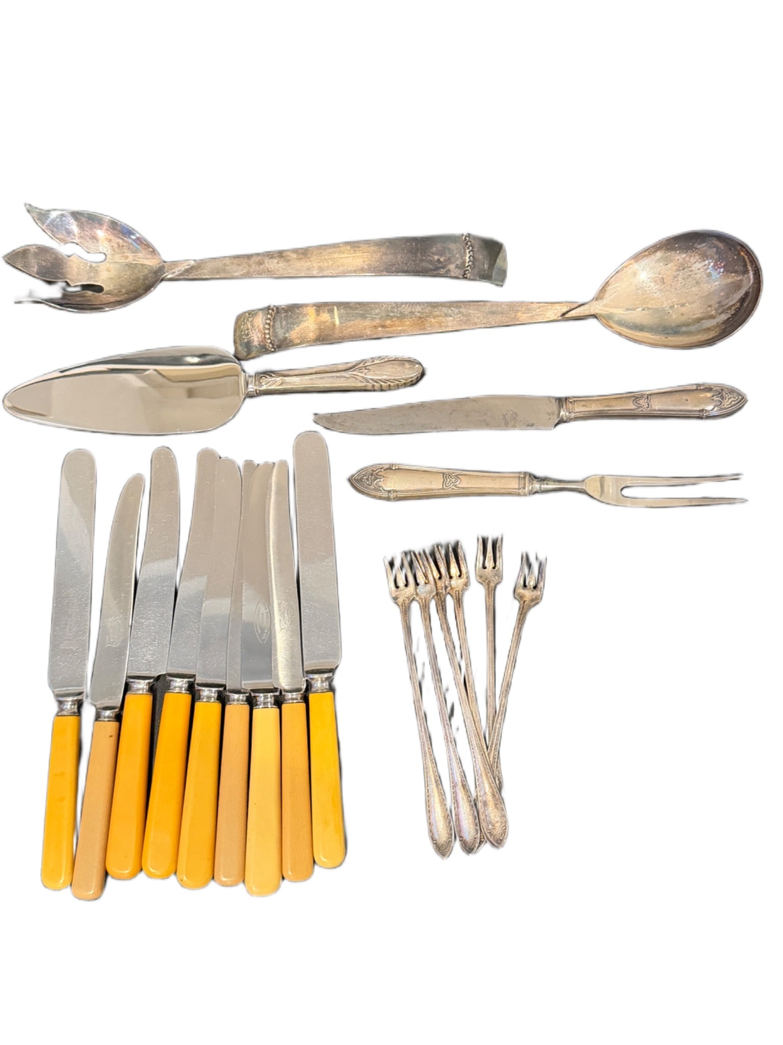 Flatware Set With Stainless and Silver Plated Pieces (1 of 3)