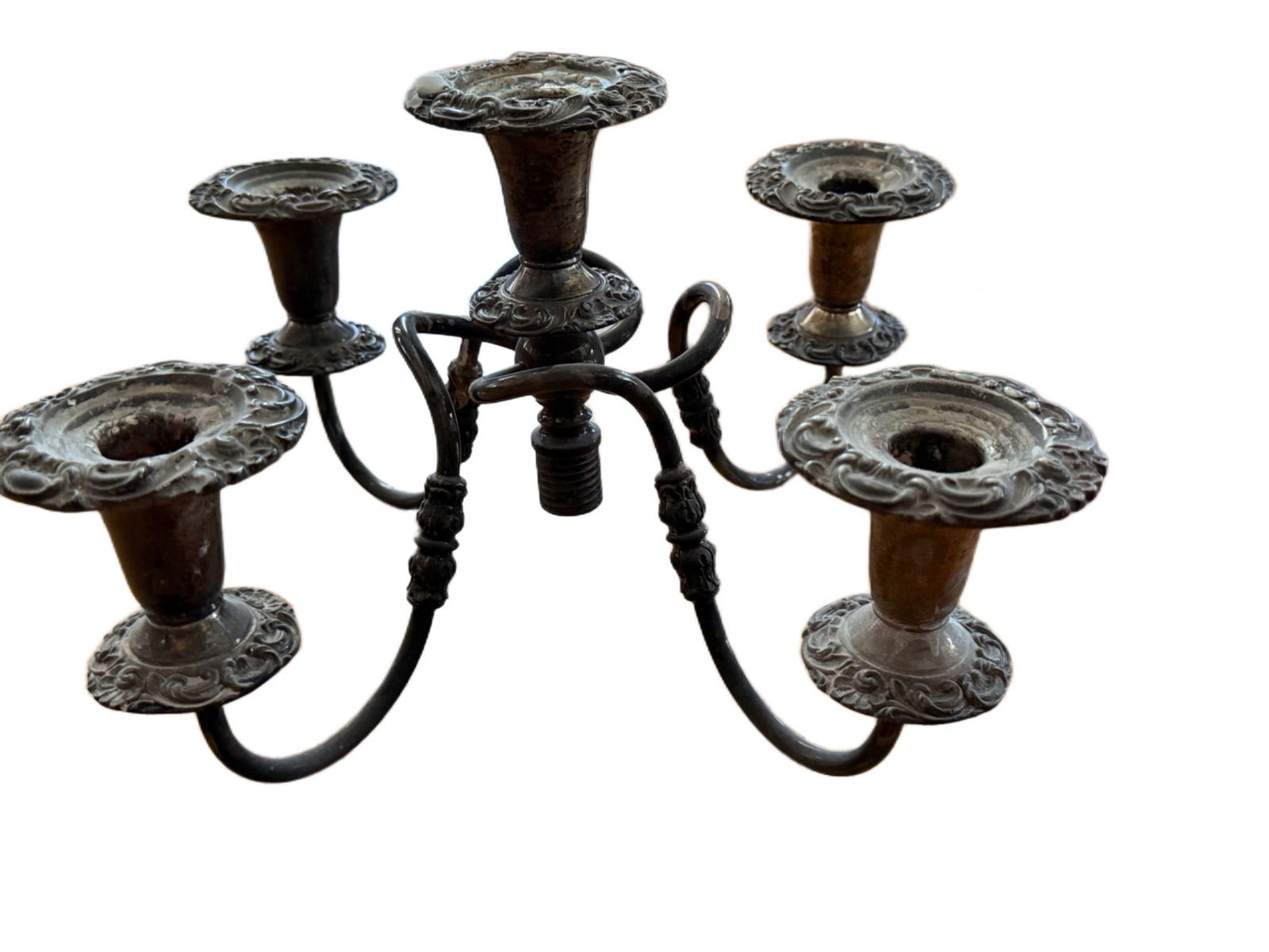 Metal Candelabra With Ornate Floral Detailing (1 of 7)