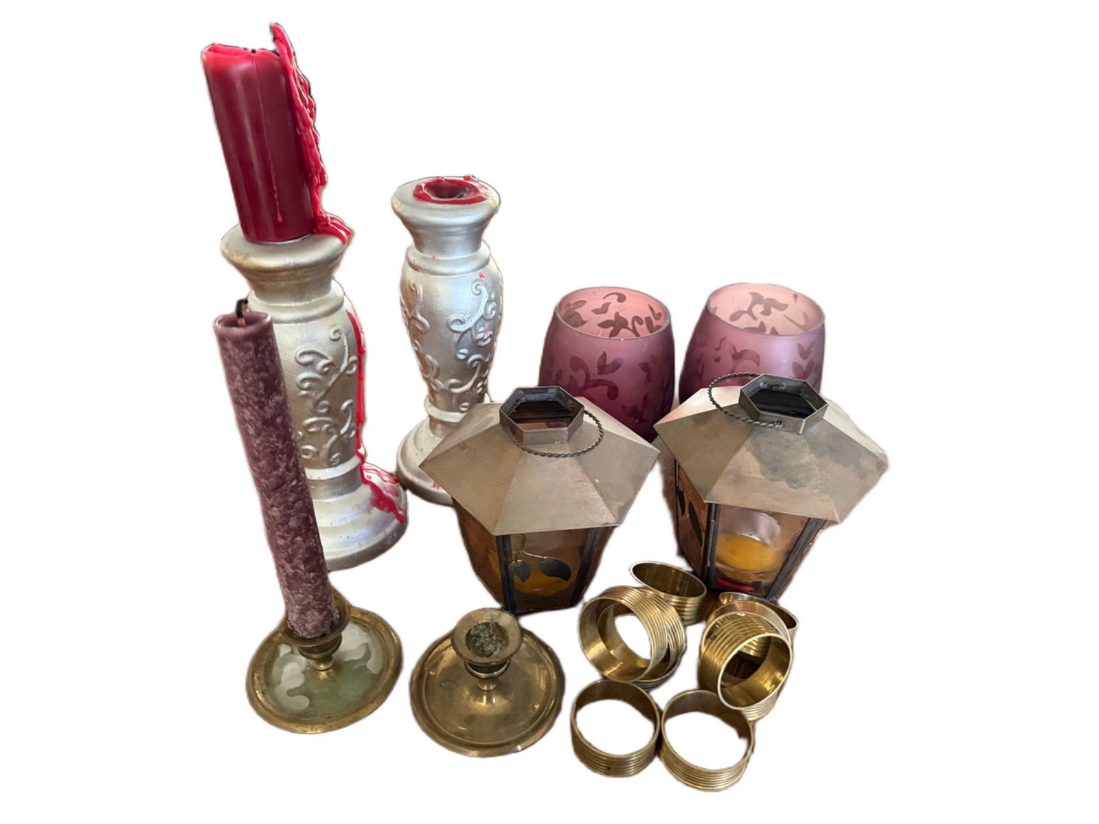 Decorative Items Including Candle Holders, Lanterns, and Napkin Rings (1 of 4)