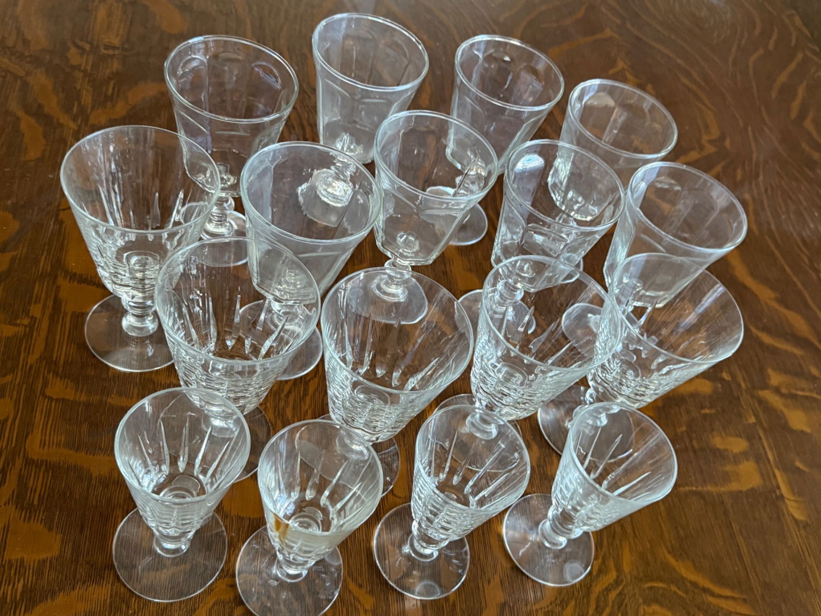Clear Stemmed Glasses with Various Designs (1 of 3)