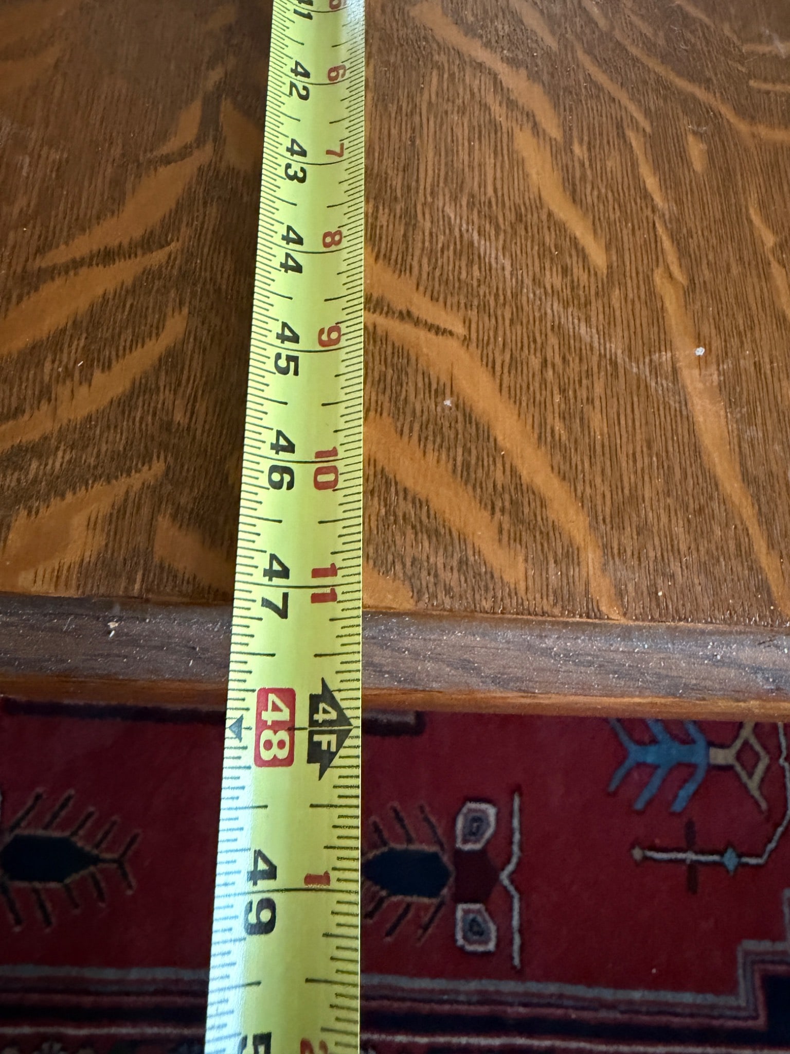 Large Rectangular Wooden Dining Table with Turned Legs - 5