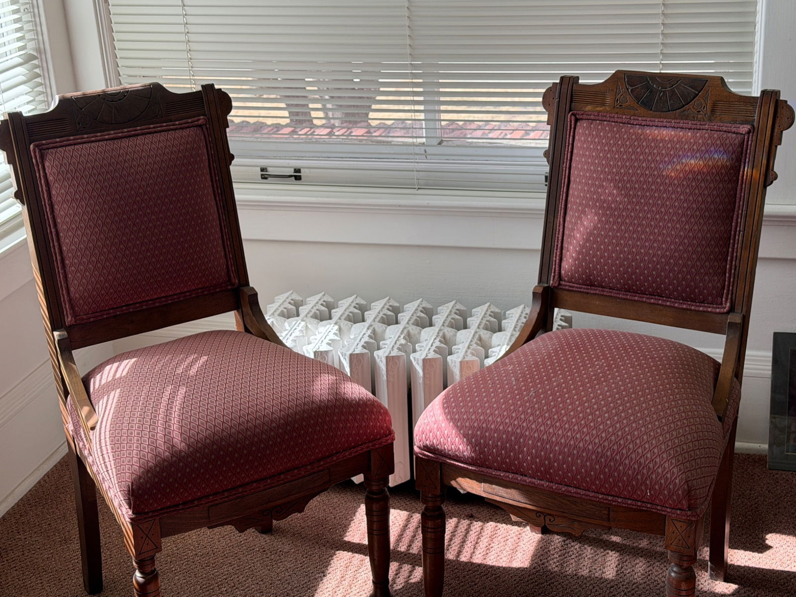 Wooden Accent Chairs with Upholstered Seats (1 of 4)