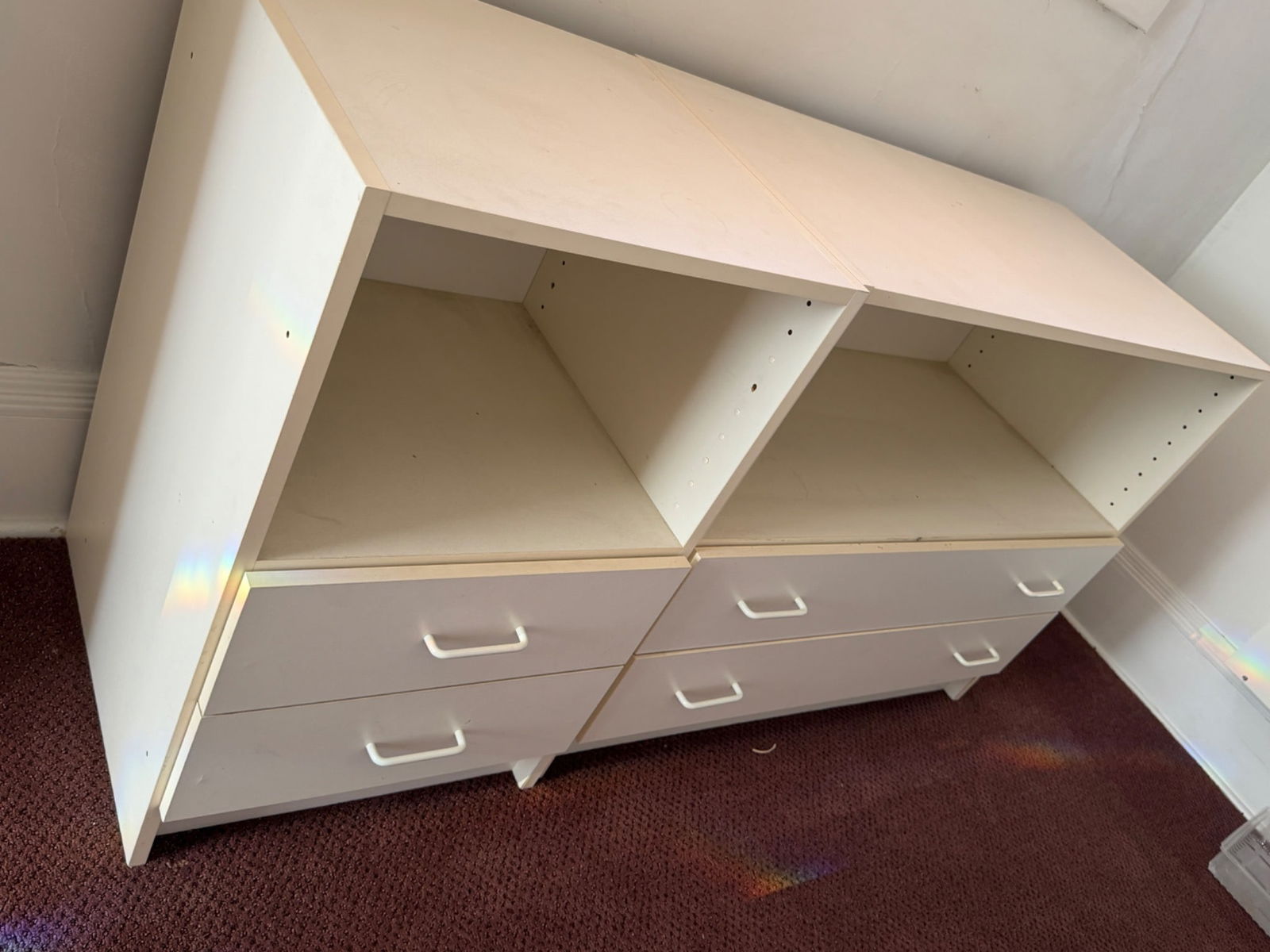 Two White Modular Shelving Units with Drawers (1 of 6)