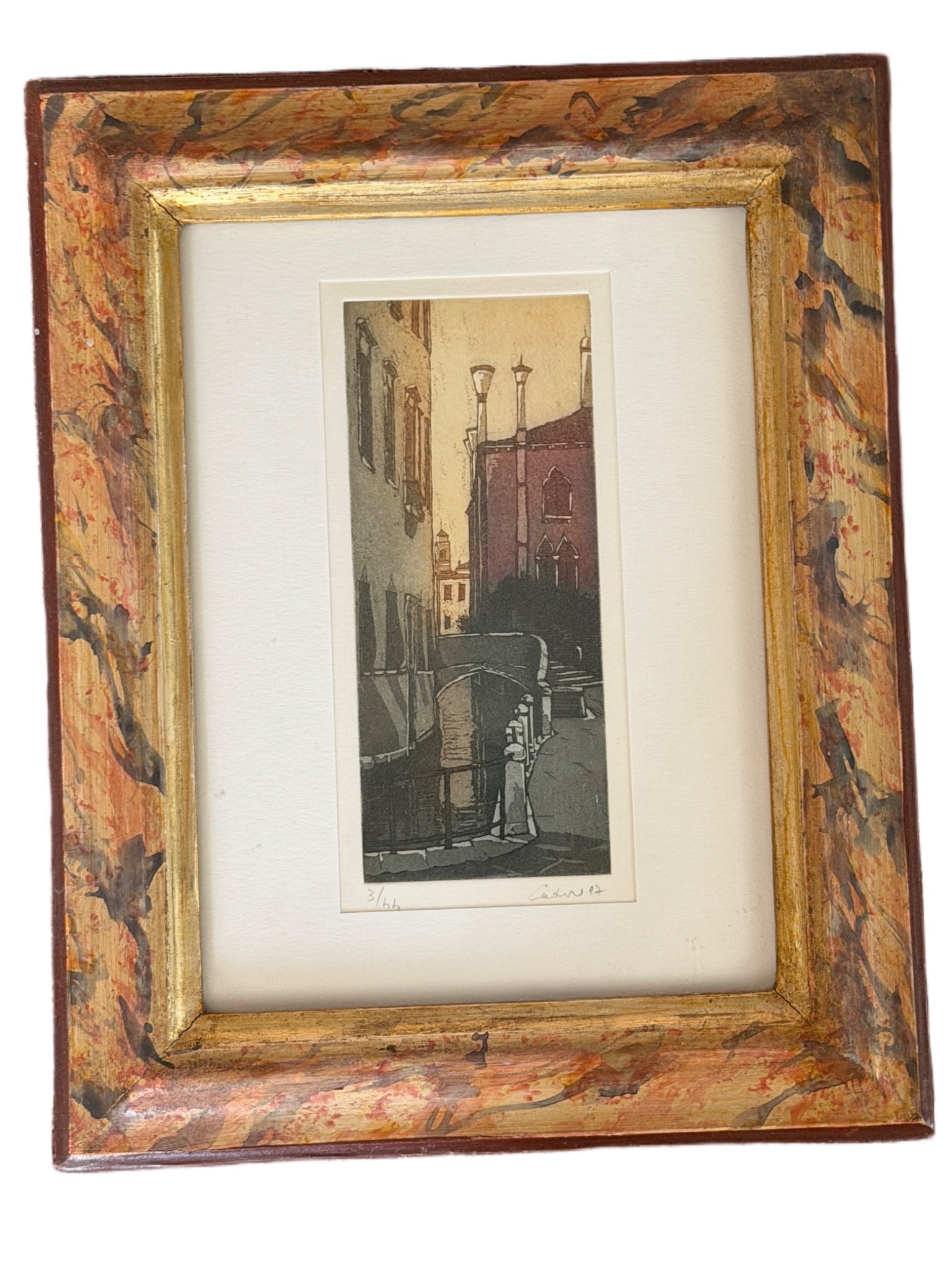 1997 Cadore Original Etching in Decorative Frame (1 of 7)