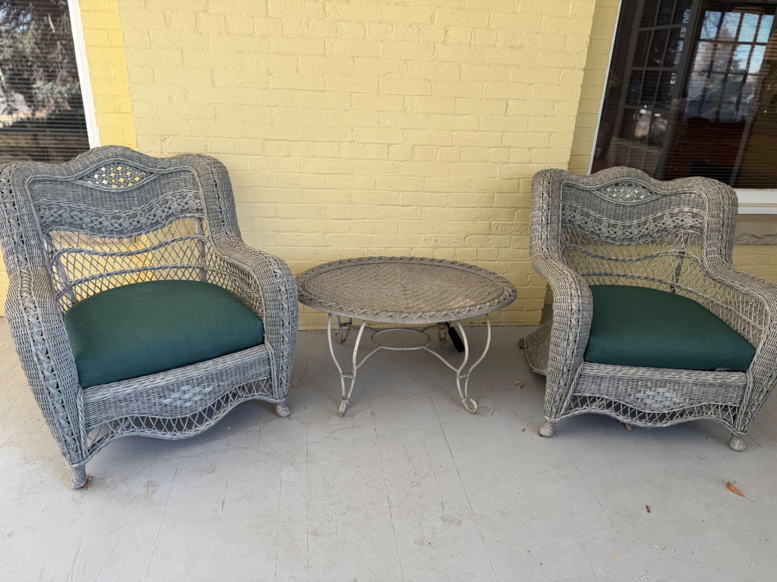 Wicker Patio Set With Two Armchairs and Round Table (1 of 3)