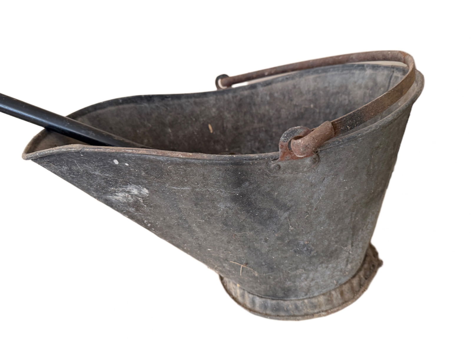 Galvanized Metal Coal Scuttle with Handle (1 of 2)
