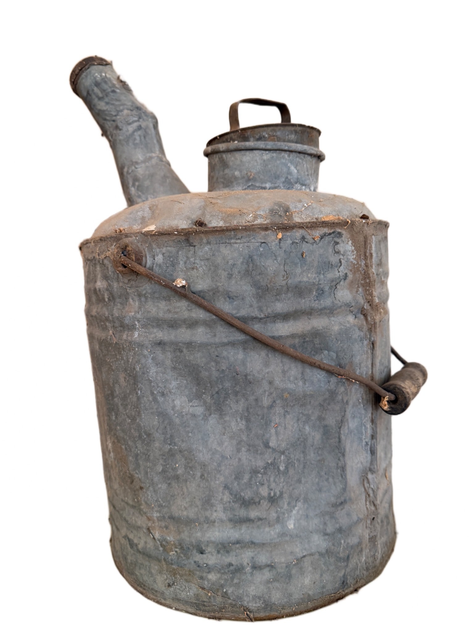Galvanized Metal Oil Can with Handle and Spout (1 of 2)