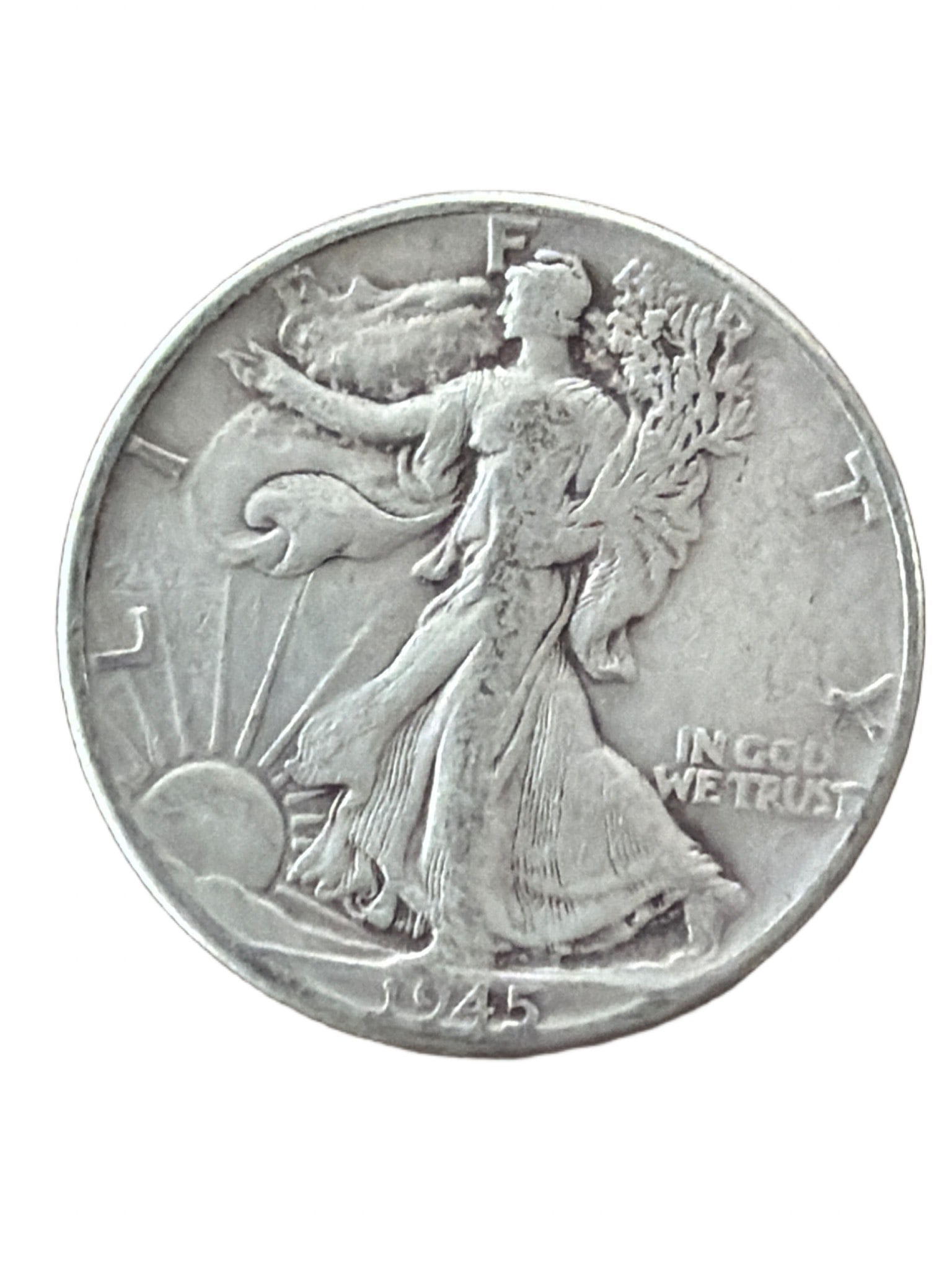 1945 Walking Liberty Half Dollar Coin, 12.41 Grams (1 of 2)