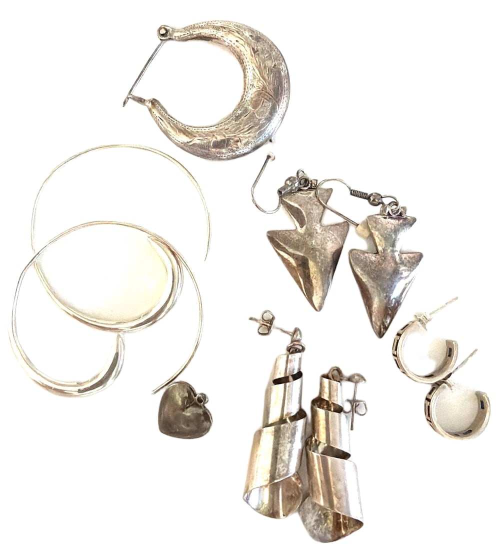 Sterling Silver Earrings, 1 oz Total Weight (1 of 3)