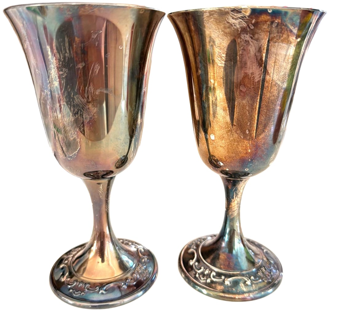 Gorham Sterling Silver Goblets, Pattern 1128, 12.4 oz Total Weight (1 of 3)