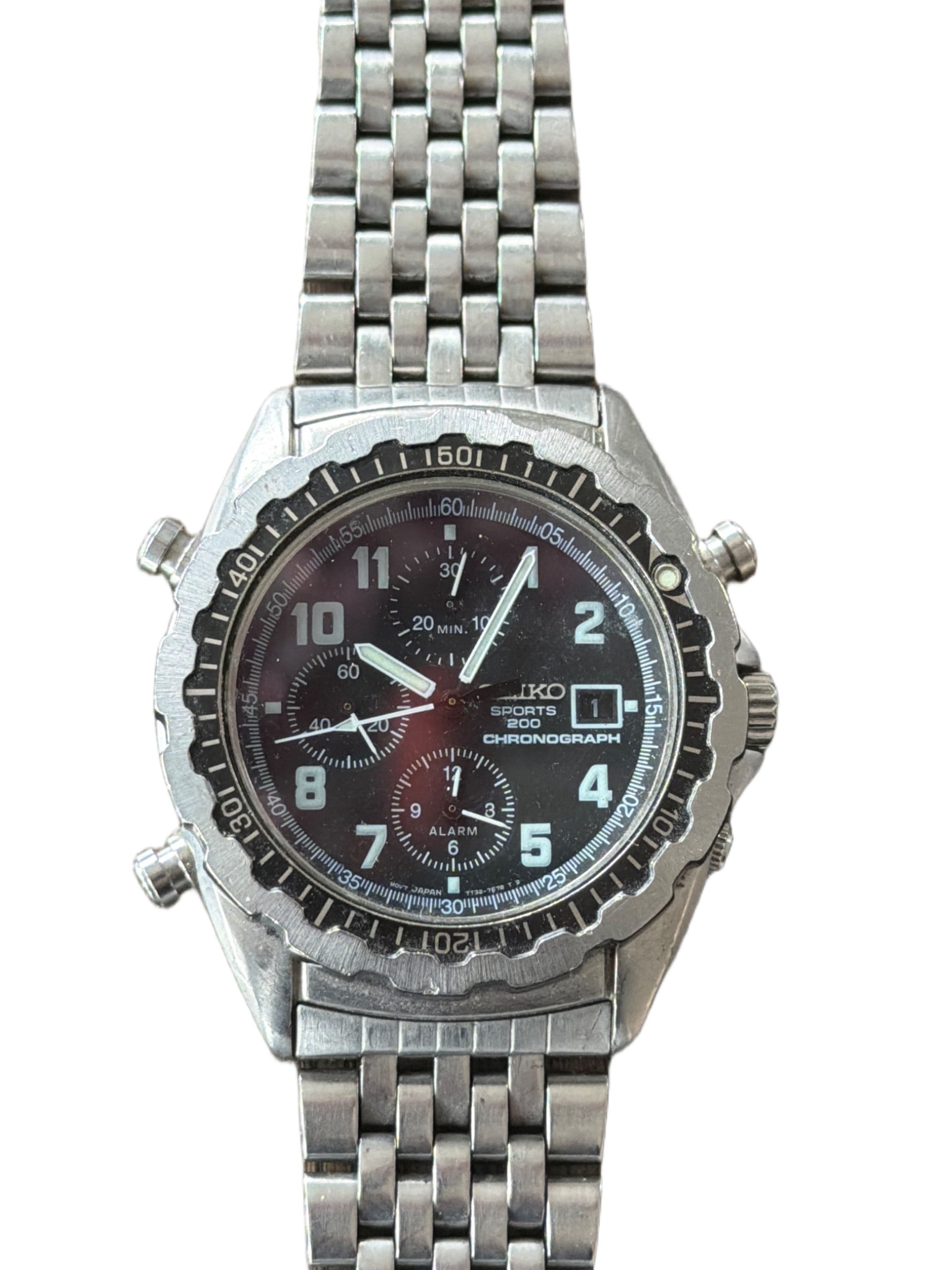 Seiko Sports Chronograph Watch, Model 7T32-6M50, Stainless Steel (1 of 4)