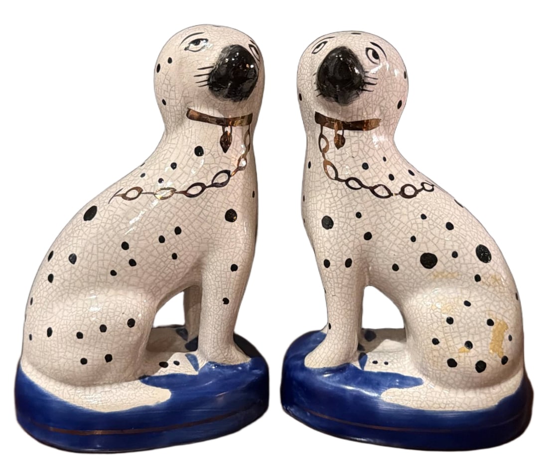Staffordshire-Style Ceramic Dalmatian Figurines, Marked ‘Made in England’ (1 of 5)