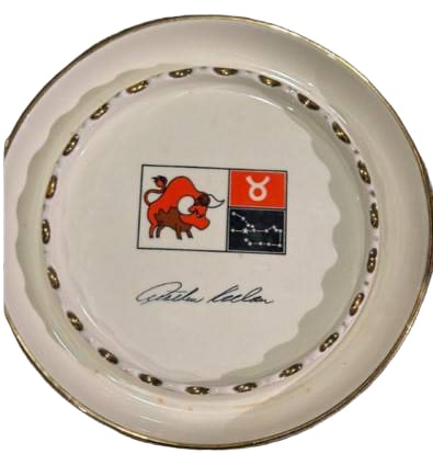 Mid-Century Modern Zodiac (Taurus) Collector’s Plate Signed by Gretchen Kellam (1 of 4)