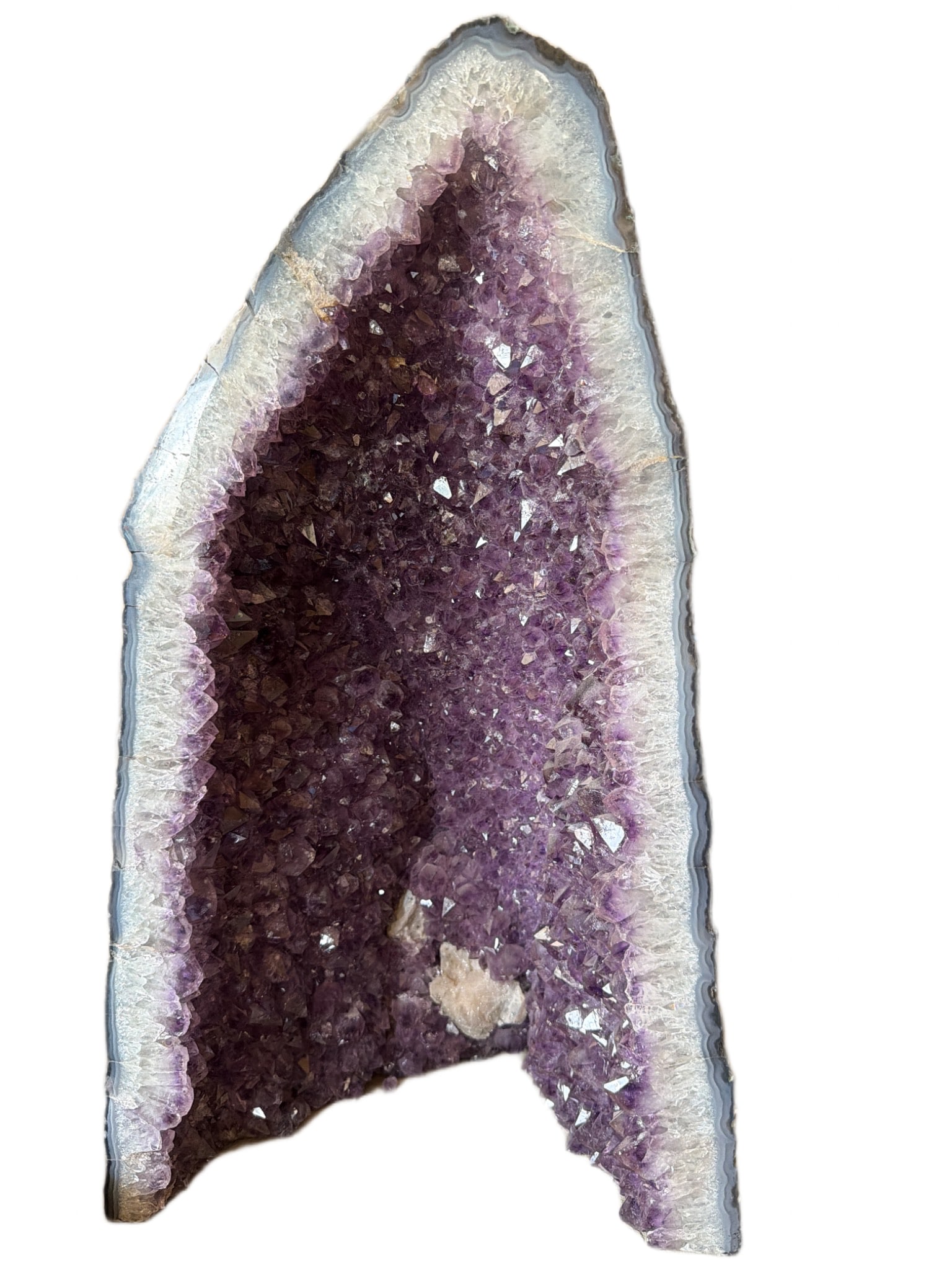 Large Amethyst Cathedral Geode with Calcite Crystal Inclusion (1 of 6)