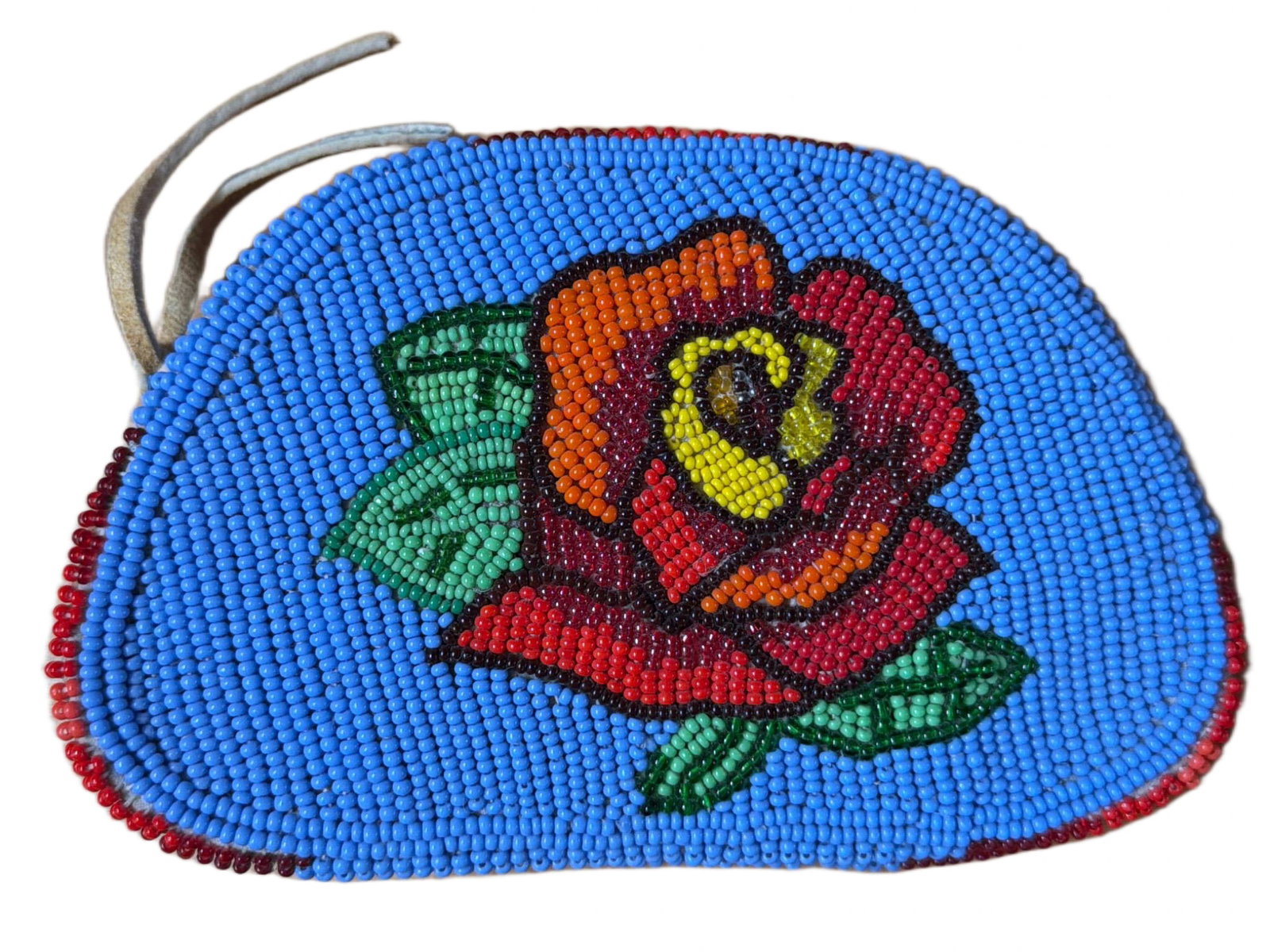 Handcrafted Beaded Zipper Pouch with Floral Design (1 of 4)
