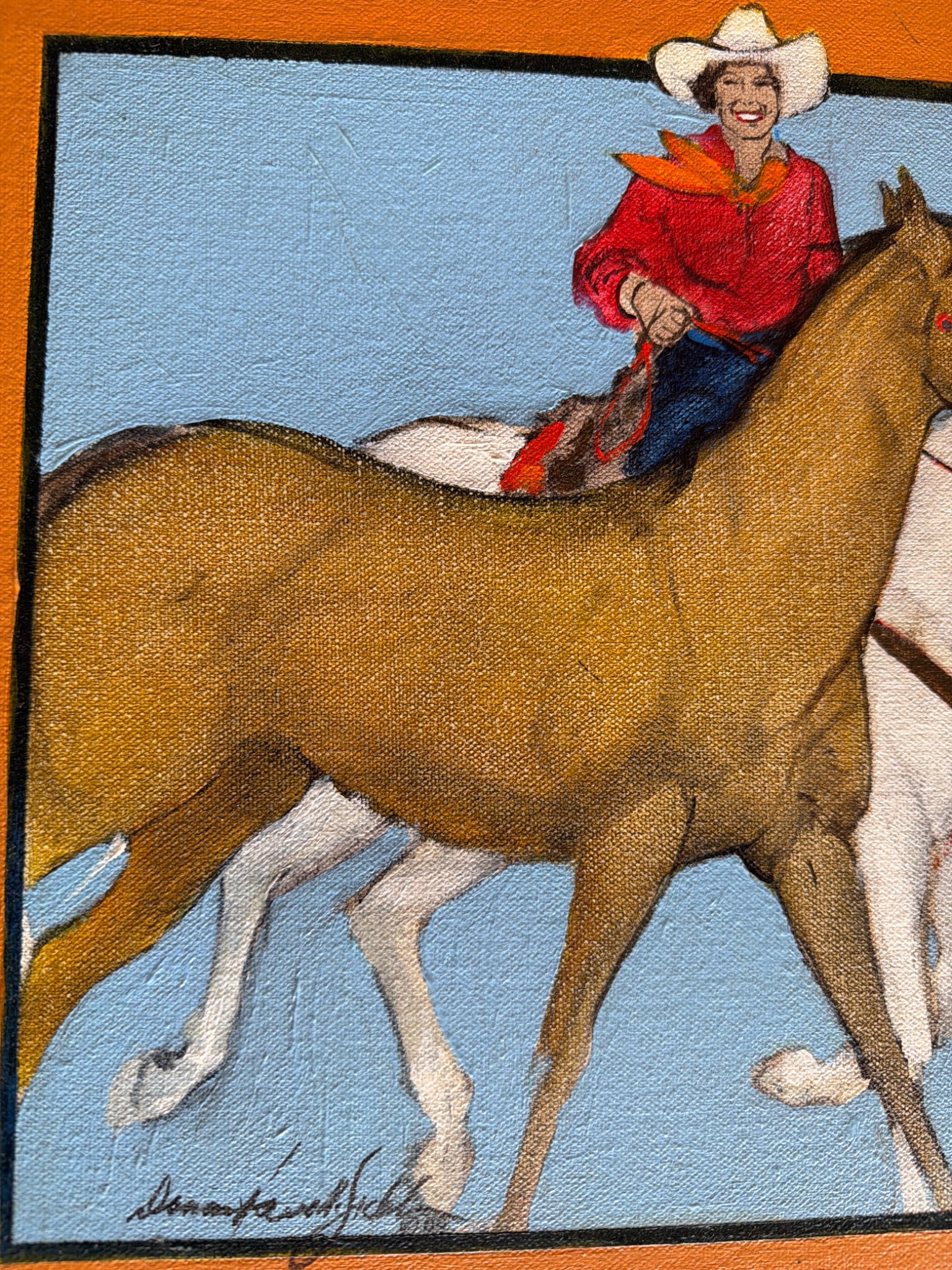 Donna Howell-Sickles ‘Pony Up’ Acrylic on Canvas (Framed) - 3