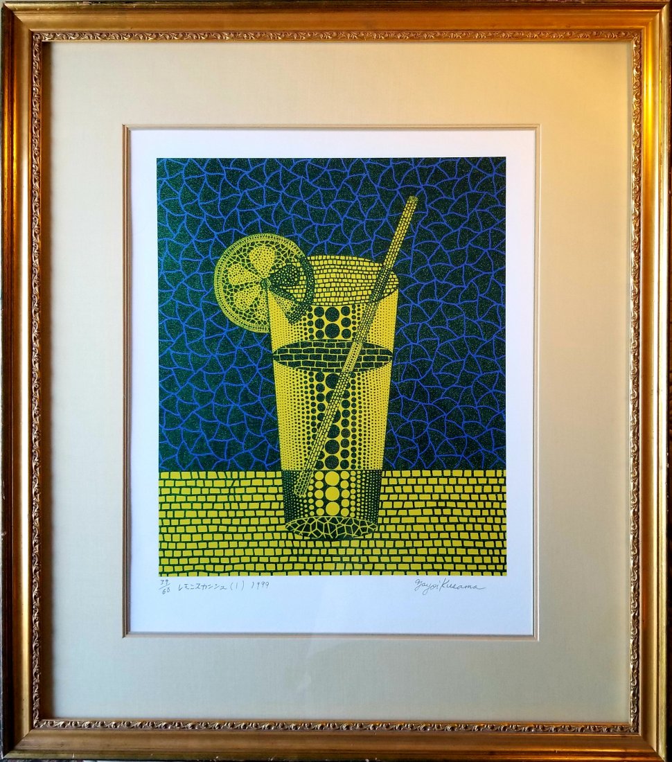 YAYOI KUSAMA SCREENPRIN ON KAKITASHI PAPER LEMON SQUASH (1 of 1)