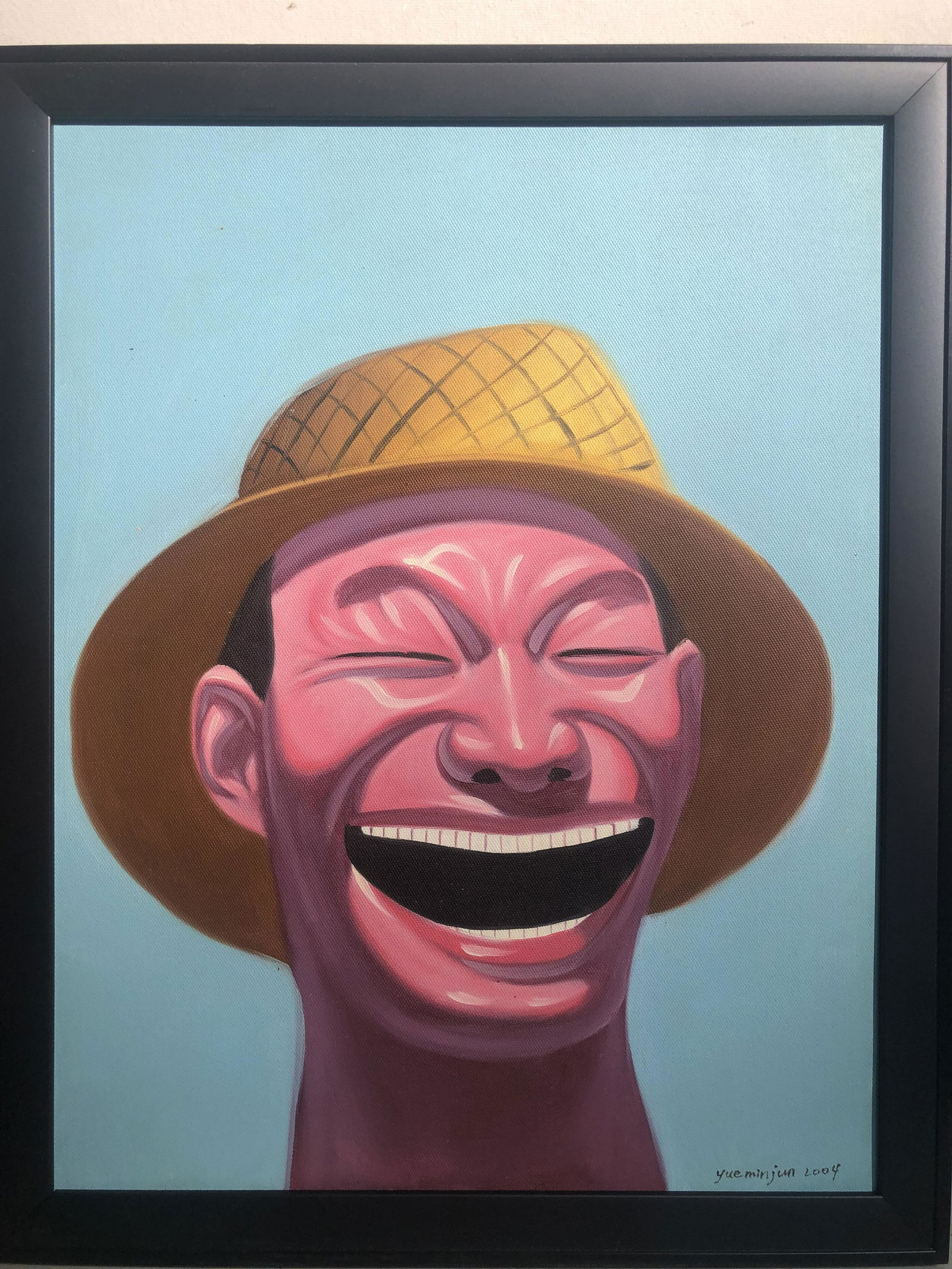 YUE MINJUN OIL ON CANVAS LAUGHING WORKER (1 of 4)