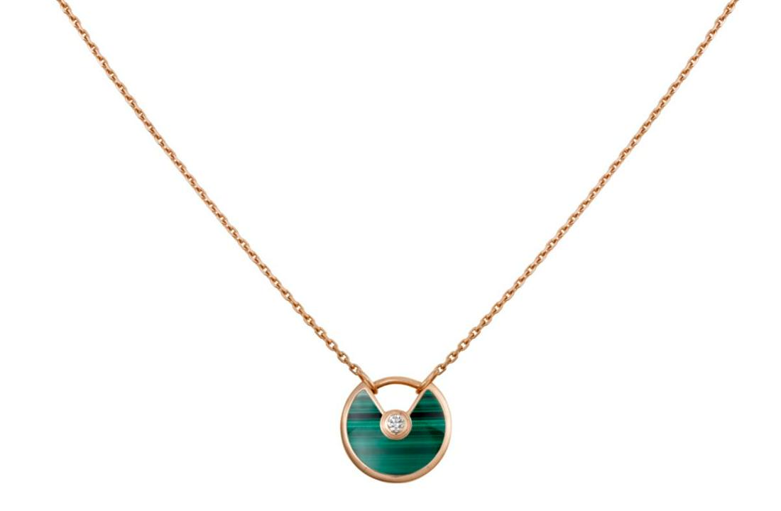 18K ROSE GOLD DIAMOND MALACHITE NECKLACE (1 of 2)