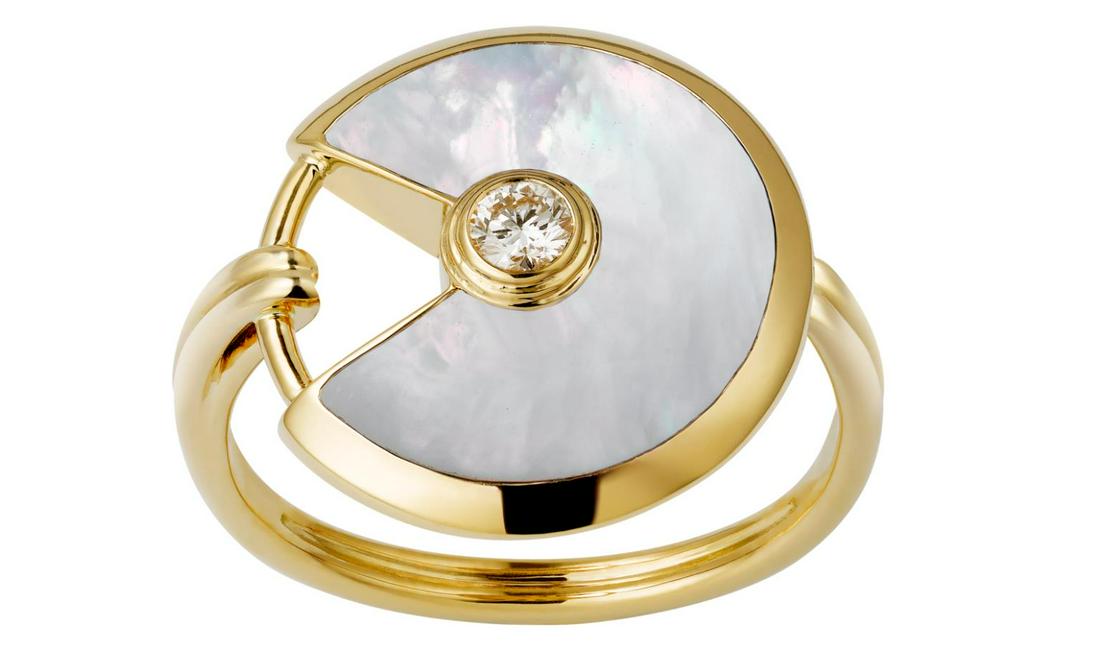 18K GOLD DIAMOND MOTHER OF PEARL AMULETTE DE CARTIER (1 of 2)
