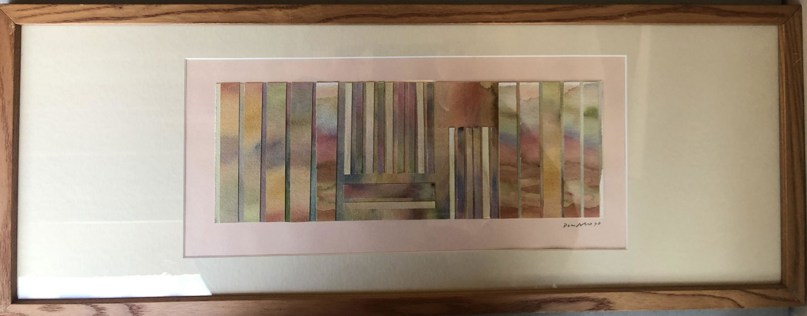 FRAMED WATERCOLOR ON PAPER ABSTRACT SIGNED BY PIERO (1 of 4)