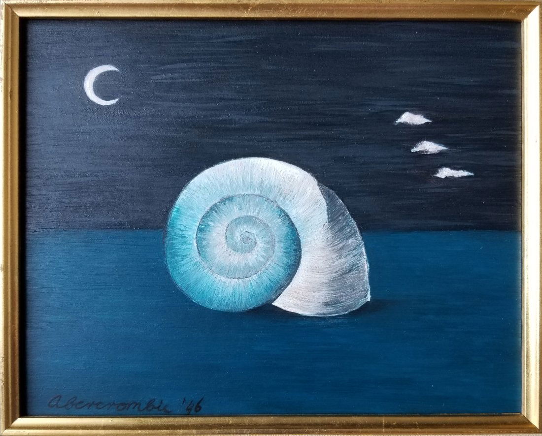 GERTRUDE ABERCROMBIE 1909-1977 SNAIL OIL ON MASONITE (1 of 4)