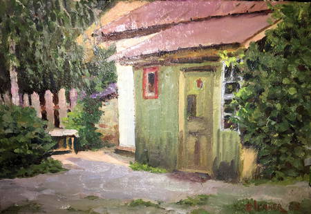 House of Artists oil painting Lednev Dmitry: * TITLE: "House of Artists" * ARTIST: Lednev Dmitry * SIZE: 20x30 cm/'7,87Ñ…11,81 inches' * MEDIUM: oil, canvas * HAND PAINTED: Original painting from our collection * CERTIFICATE OF AUTHENTICITY i