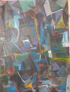 DEVRIM NEJAD 1923-1995 TURKISH OIL ON CANVAS ABSTRACT