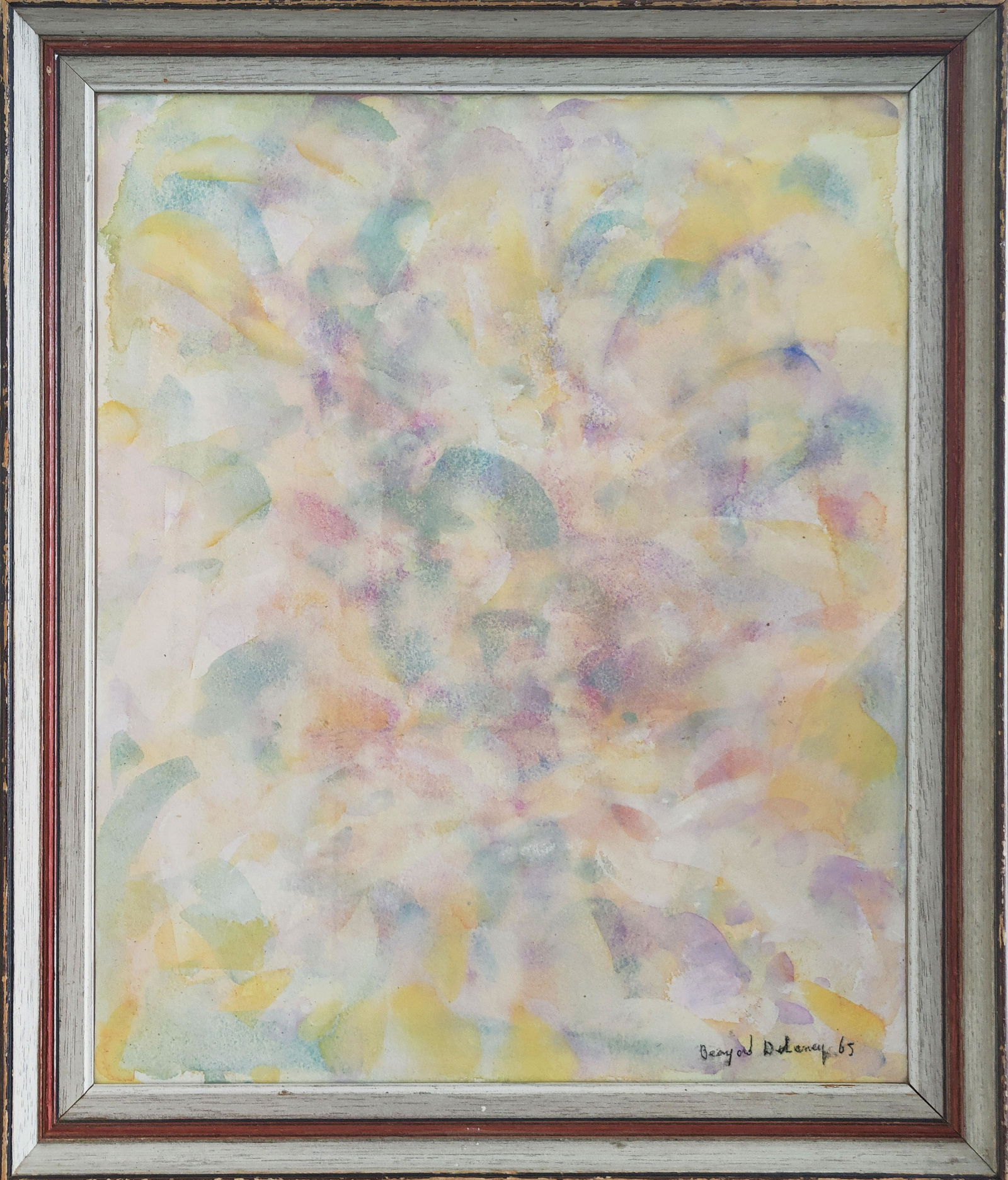 BEAUFORD DELANEY 1901-1979 GOUACHE ON PAPER ABSTRACT (1 of 4)