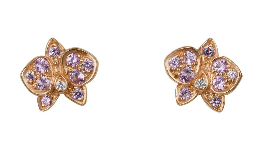18K ROSE GOLD DIAMOND CARESSE DORCHIDEES PAR CARTIER EARRINGS (1 of 2)