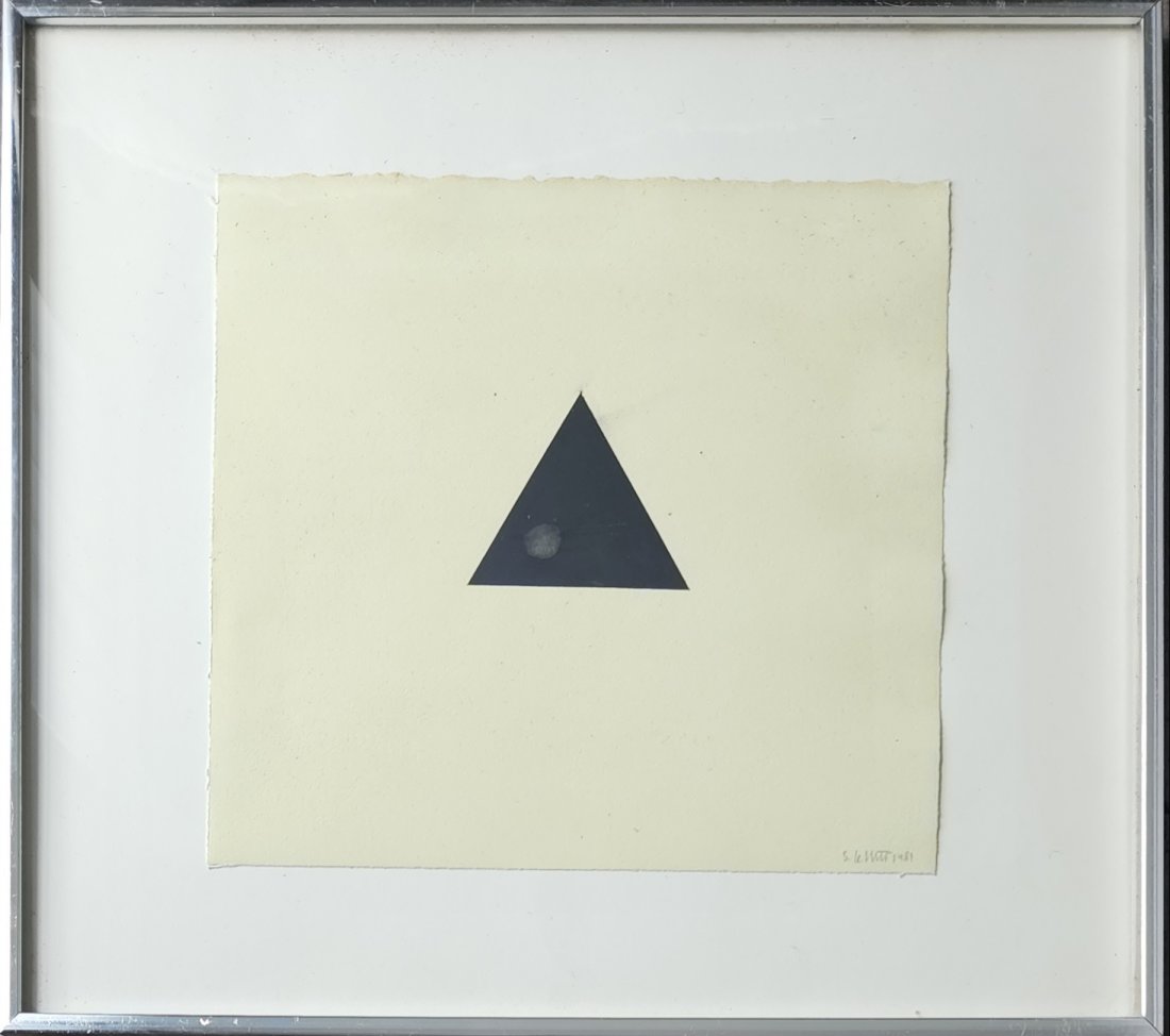 SOL LEWITT 1928-2007 WATERCOLOR PENCIL PAINTING ON PAPER (1 of 4)