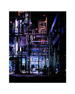 EDWARD BURTYNSKY CANADIAN PRINT FROM ORIGINAL COLOR NEGATIVE: EDWARD BURTYNSKY CANADIAN PRINT FROM ORIGINAL COLOR NEGATIVE. Edward Burtynsky ( b. 1955) Oil Refineries no.22 St .John, New Brunswick, 1999. Chromogenic print made from original color negative. 