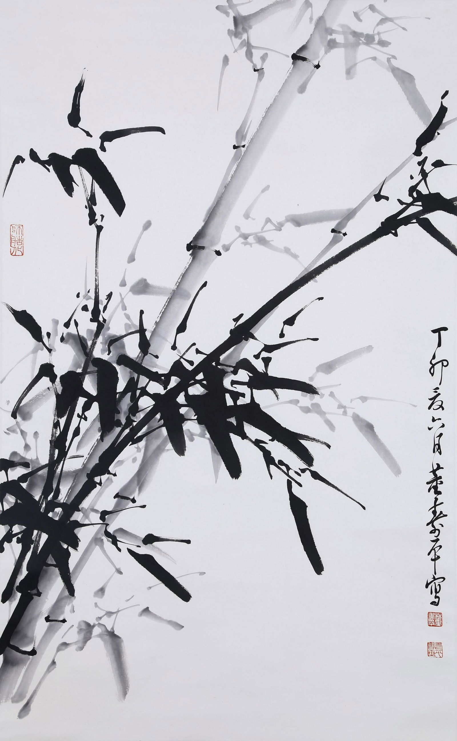 CHINESE SCROLL PAINTING OF BAMBOO SIGNED BY DONG SHOUPING (1 of 4)