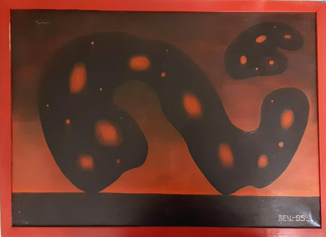 NIKOLAI VECHTOMOV 1923-2007 OIL COMPOSITION ON BOARD (1 of 3)