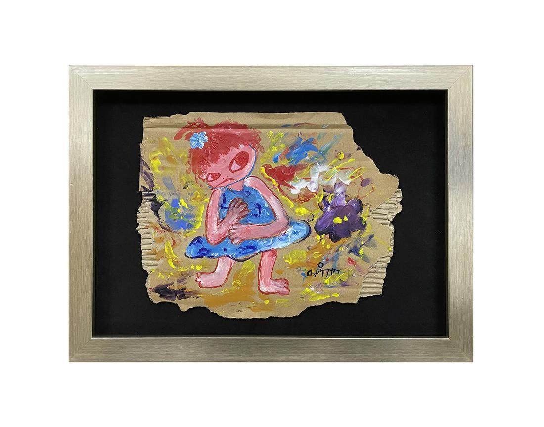 AYAKO ROKKAKU B.1982 JAPANESE ACRYLIC PAINTING ON CARTONBOARD (1 of 4)