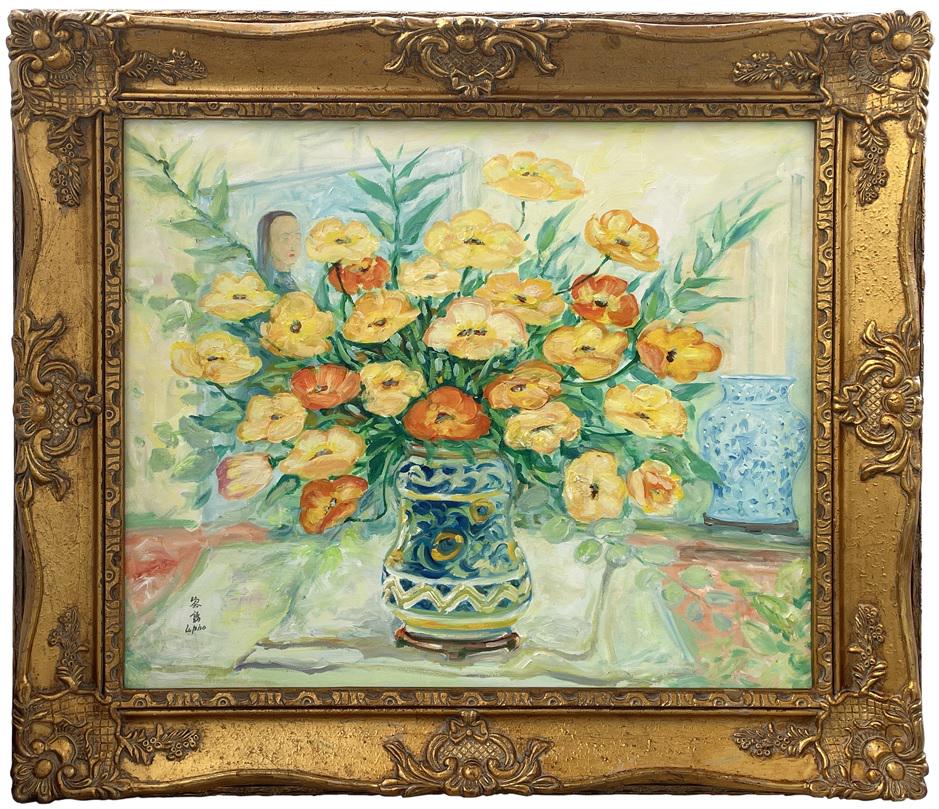 LE PHO 1907-2001 FRENCH VIETNAMESE OIL PAINTING ON CANVAS STILL LIFE FLOWER (1 of 6)